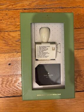 kate spade Olive Green and Cream Rotating Stamp Set